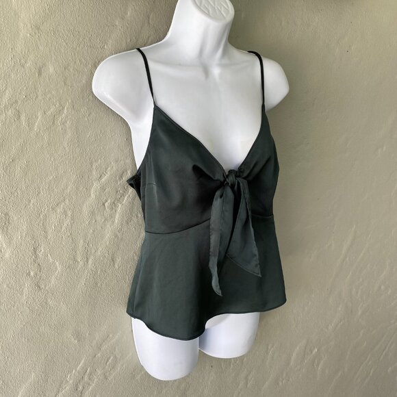 ABERCROMBIE & FITCH DARK GREEN SPAGHETTI STRAP TOP - Picture 2 of 9